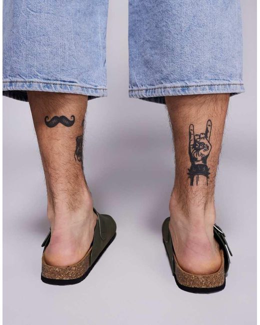 Sabot Stile Zoccolo Kaki Con Suola di ASOS in Blue da Uomo