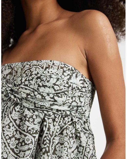Motel Gray Belira Paisley Bloom Bandeau Top