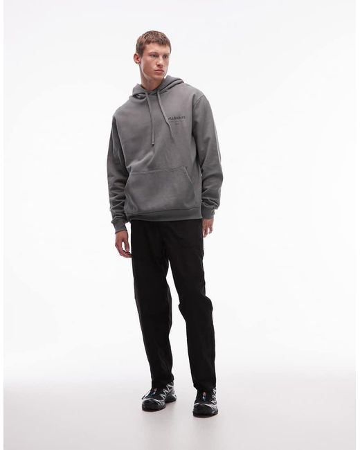 AllSaints Gray Underground Hoodie for men