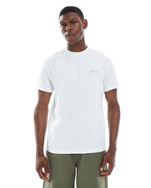 ASOS White T-shirt With Studio Embroidery for men