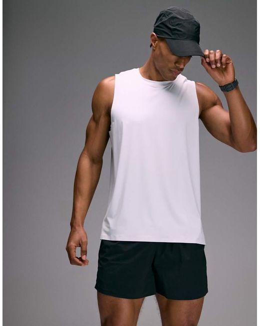 4505 Gray Premium Quick Dry Running Singlet With Bonded Seams And Mesh Panel for men