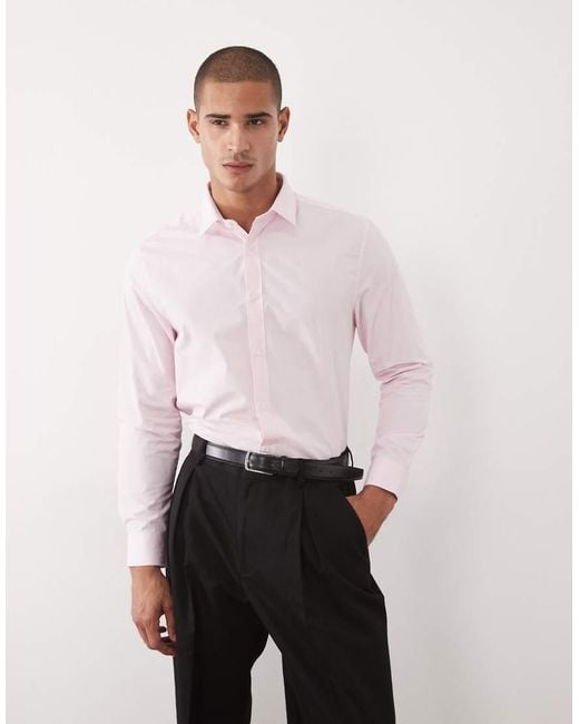 ASOS Pink Regular Smart Shirt for men