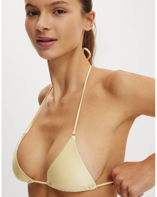 Cotton On Natural Micro String Triangle Bikini Top