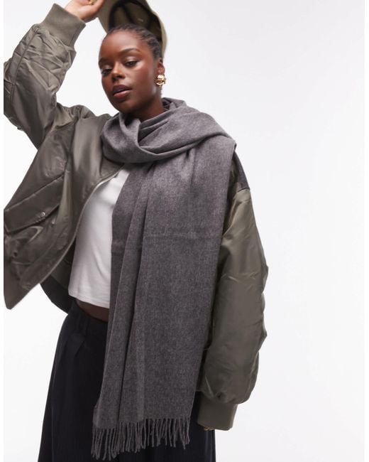 & Other Stories Gray Premium Wool Oversized Scarf