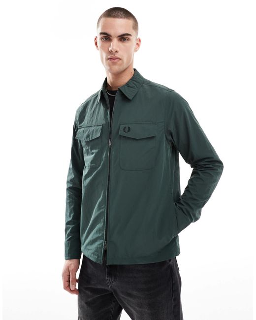 Fred Perry – technische hemdjacke in Green für Herren