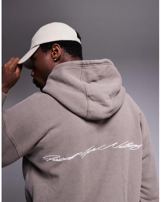 Sweat à capuche d'ensemble avec imprimé au dos - taupe Good For Nothing pour homme en coloris Gray