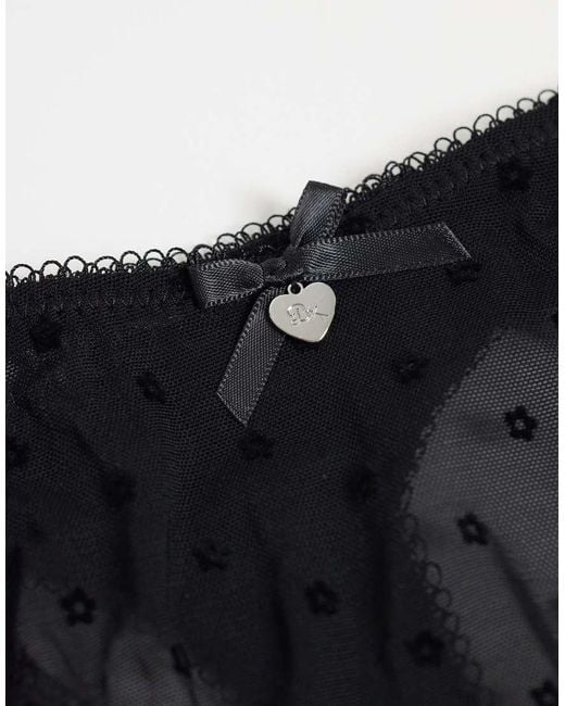 Boux Avenue Pink 3 Pack Flocked Thongs