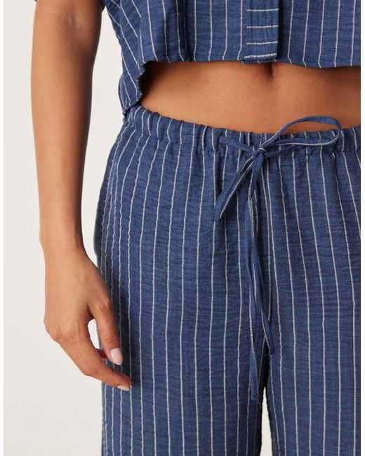 JDY Petite Blue Wide Leg Trousers Co-ord
