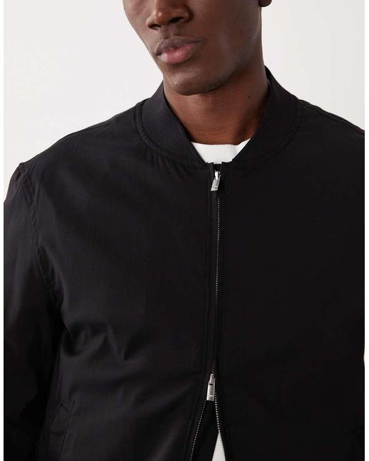 Mango Black Zip Thorugh High Neck Jacket for men