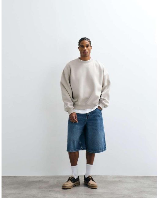Cotton On White Relaxed Crew Sweatshirt for men