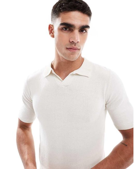 Polo Écru di Threadbare in White da Uomo