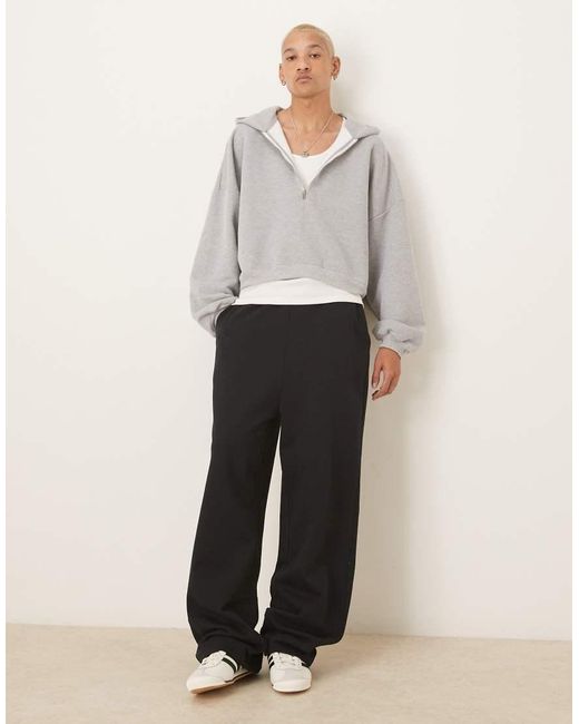 Joggers Negros Básicos De Pernera Ancha De ASOS de hombre de color White