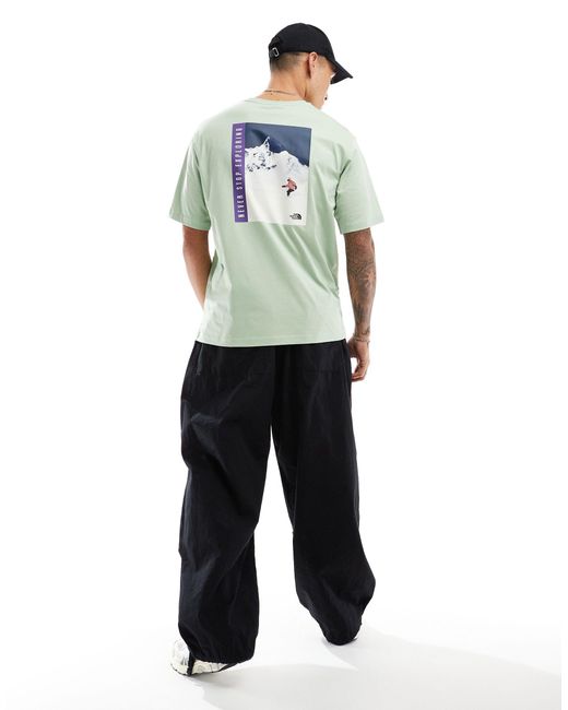 Camiseta verde salvia con estampado gráfico retro en la espalda snowboard exclusiva en asos The North Face de hombre de color Blue