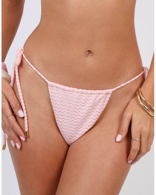 SIMMI Pink Chevron Tie Side Bikini Bottoms