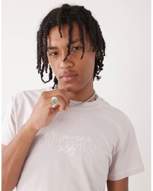 Reclaimed (vintage) – kastiges cropped t-shirt in White für Herren