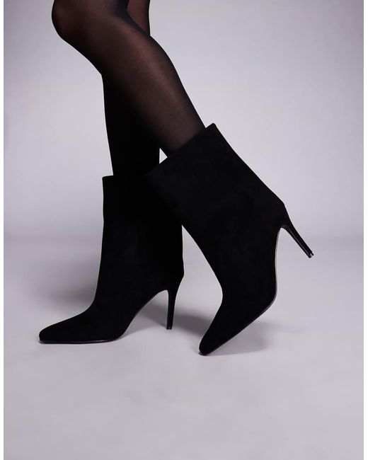 Public Desire Black Stiletto Heel Ankle Boots
