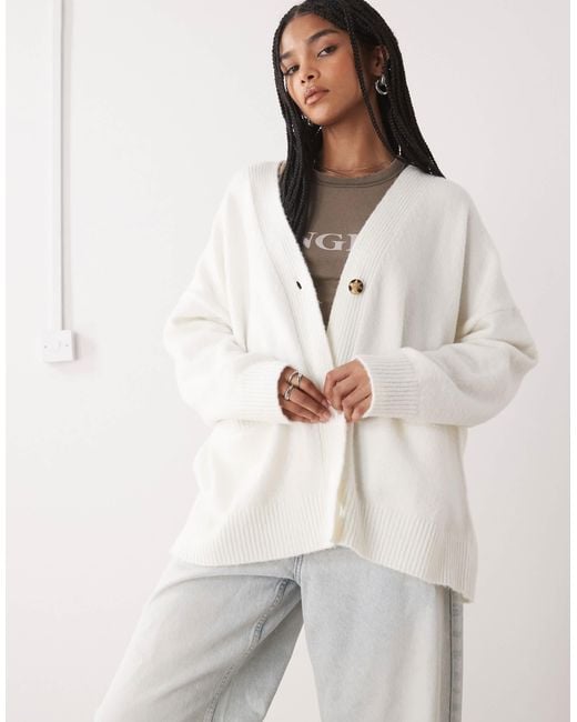 Monki White – strickjacke