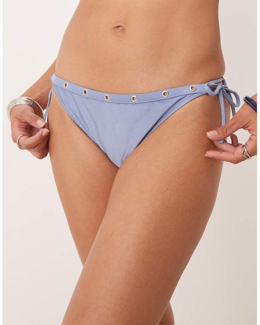 Mango White Stud Detail Metallic Bikini Bottom