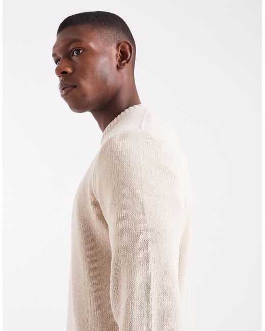 Pull en maille chenille ras Only & Sons pour homme en coloris Natural