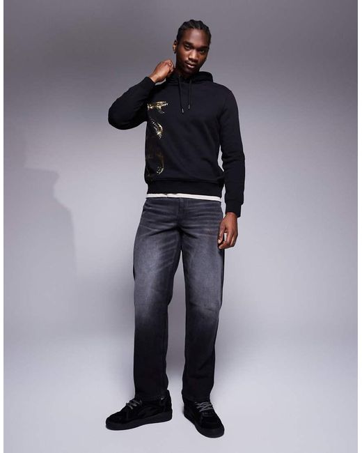 ARMANI EXCHANGE Blue Lunar Capsule Snake Hoodie for men