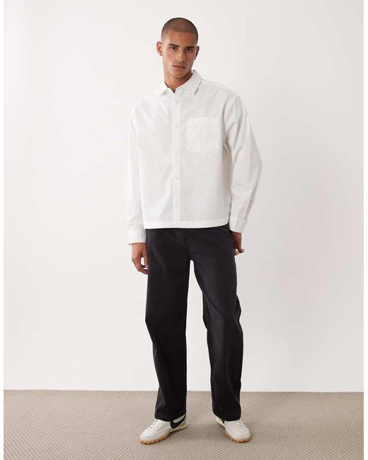 ASOS White Boxy Oversized Poplin Shirt for men
