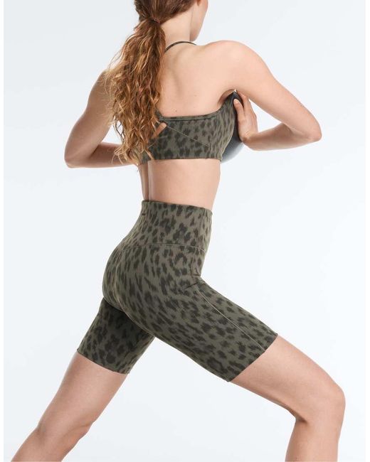 Oysho Green Evermove High-Rise 20Cm Leopard Print Shorts