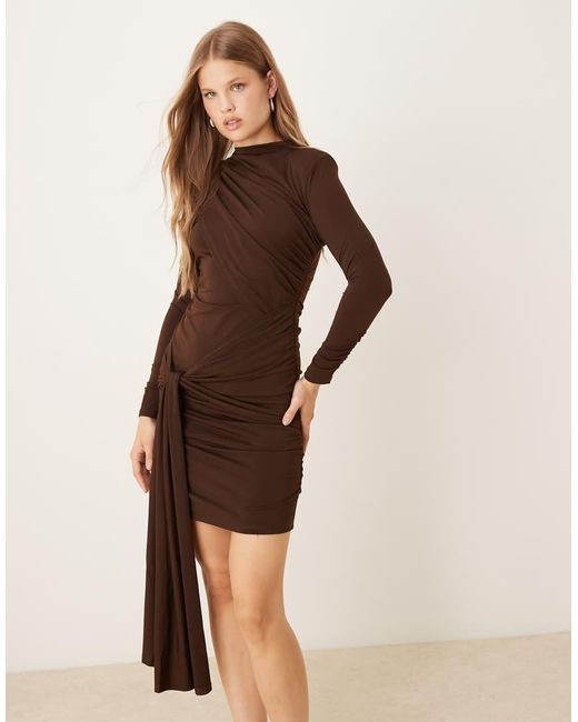 Pretty Lavish Natural Drape Jersey Mini Dress