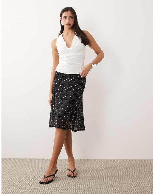 ASOS White Polyamide Scooped Neck Top