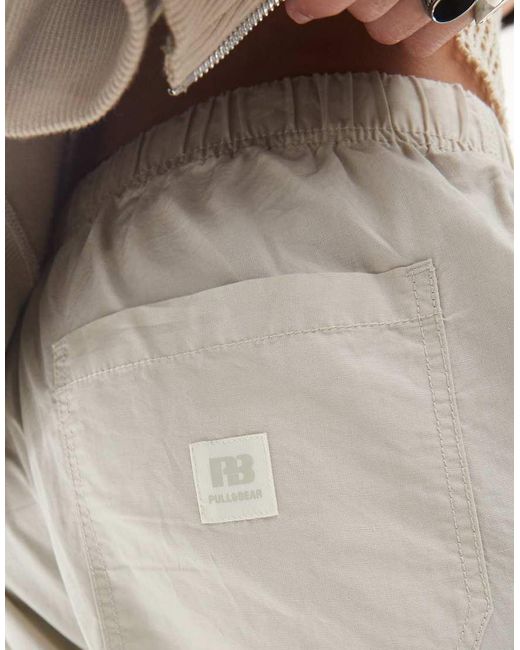 Pull&Bear White Parachute Cargo for men