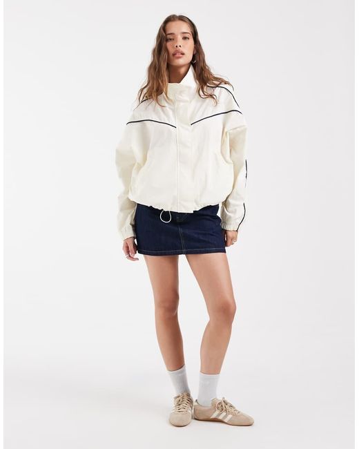 ASOS Natural Techy Funnel Neck Windbreaker Jacket