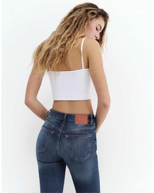 Pull&Bear Blue Petite Skinny Flared Jeans