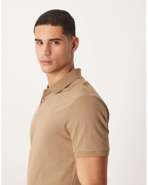 ASOS Natural Essentials Regular Fit Polo for men