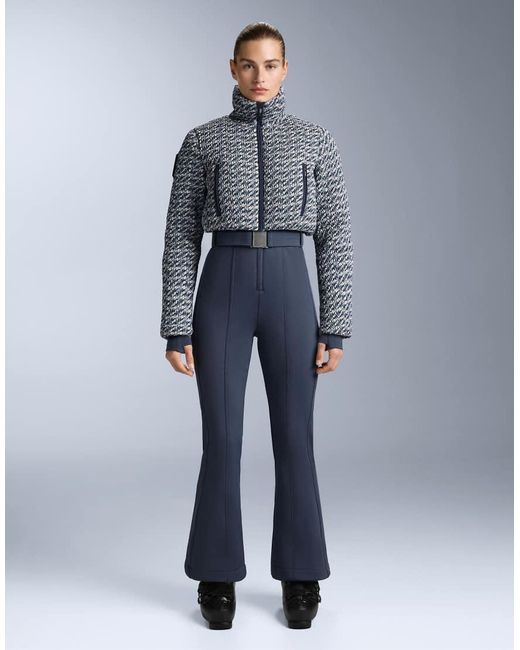 Oysho Blue Minardi Piume Ski Water-resistant Twist Padded Down Jumpsuit