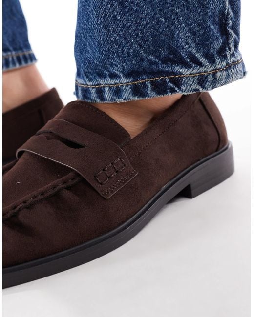 SEQWL Wide Fit Blue Hershe Ruched Loafers