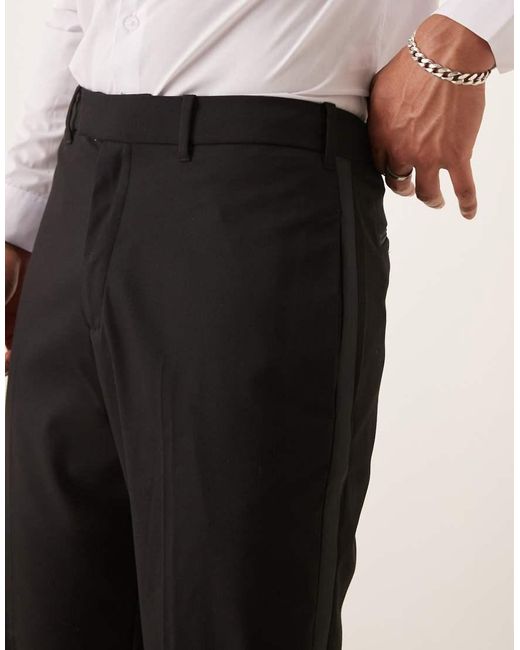 Abercrombie & Fitch Losse Feestelijke Smokingbroek Met Streep in het Natural voor heren