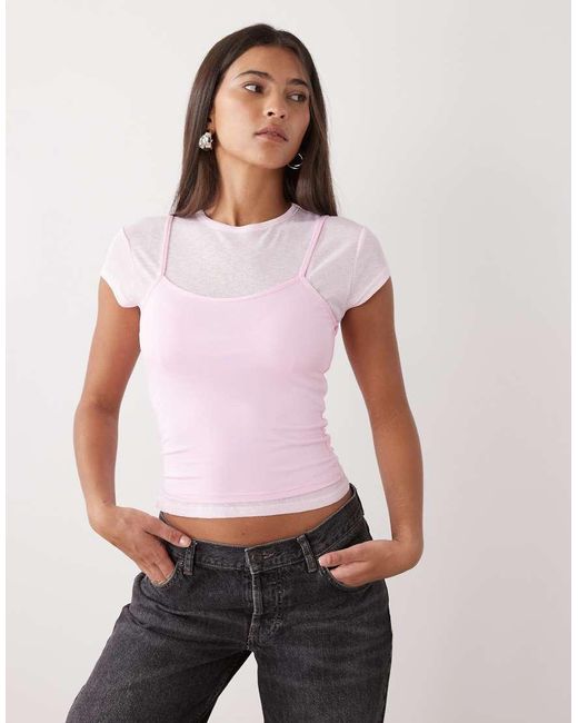 Collusion Purple Short Sleeve Double Layer T-shirt