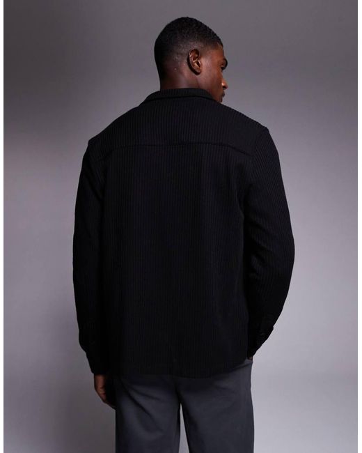 ASOS Gray Textured Overshirt for men