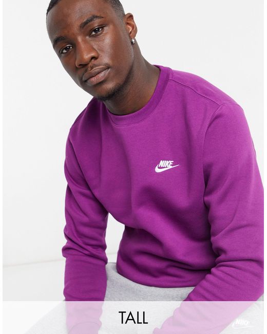 Tall - club - sweat-shirt ras Nike pour homme en coloris Violet | Lyst
