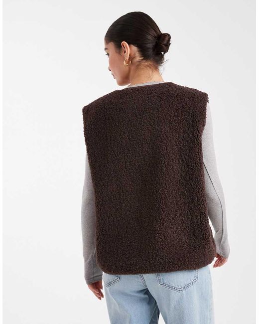 Object Blue Teddy Fleece Sleeveless Jacket