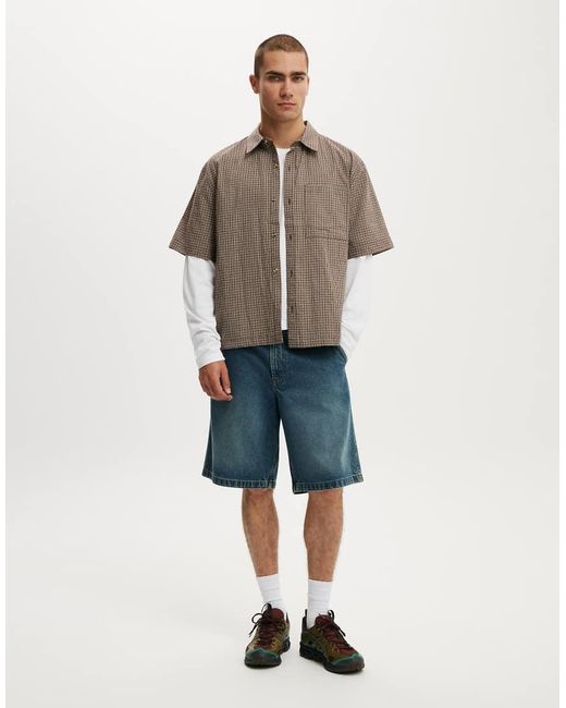 Cotton On Natural Darcy Short Sleeve Shirt for men