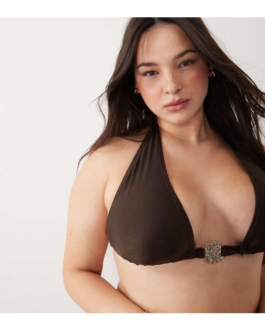 South Beach Black Halterneck Bikini Top