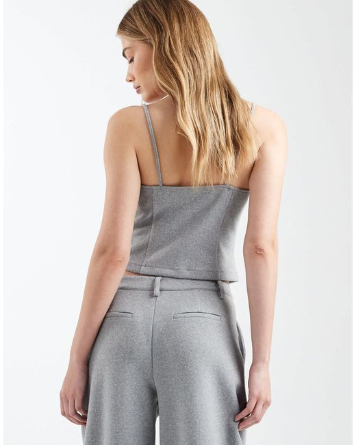 ASOS Gray Brushed Button Detail Cami Vest