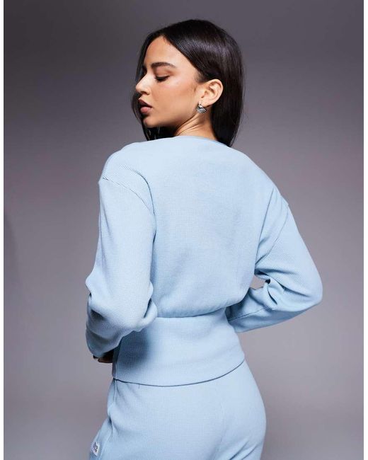 ASOS Blue Weekend Collective Co-ord Cinched Waist Waffle Cardigan