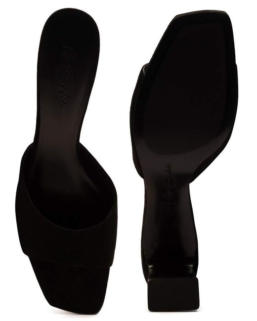 OFF THE HOOK Black 'Park' Suede Leather Block Heel Heeled Sandals