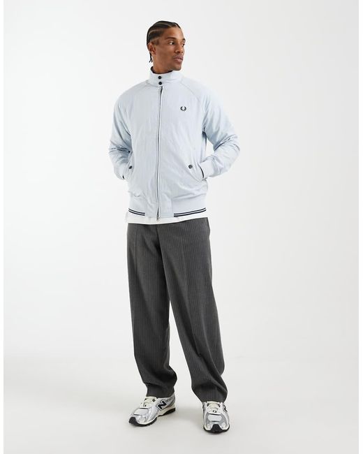Fred Perry Gray Crinkle Harrington Jacket for men