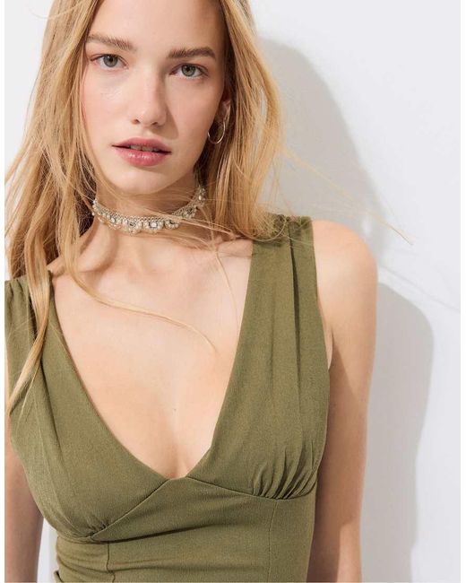 Stradivarius White Fitted Wide-strap Top