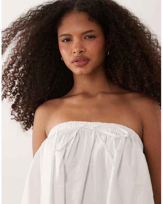 ASOS White Bandeau Trapeze Mini Dress