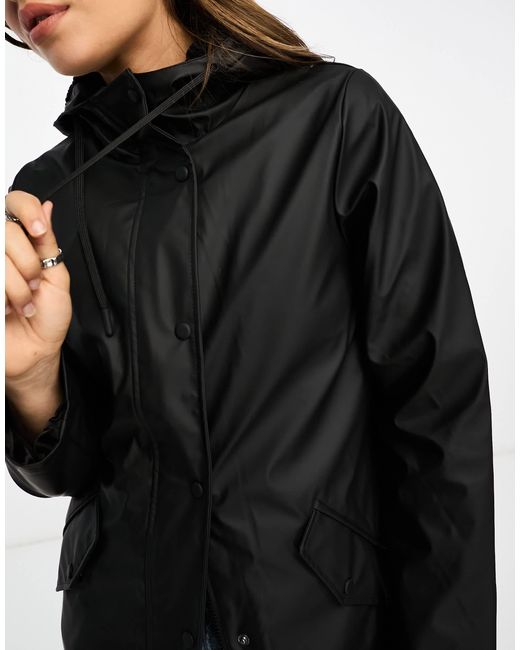 ONLY Black Lined Rain Coat