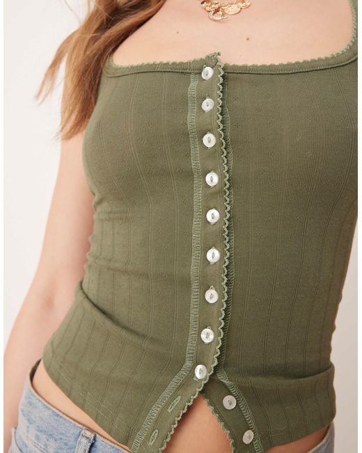 Free People Green – end game – pointelle-tanktop