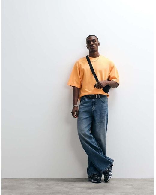 Collusion Blue Heavyweight Boxy T-shirt for men